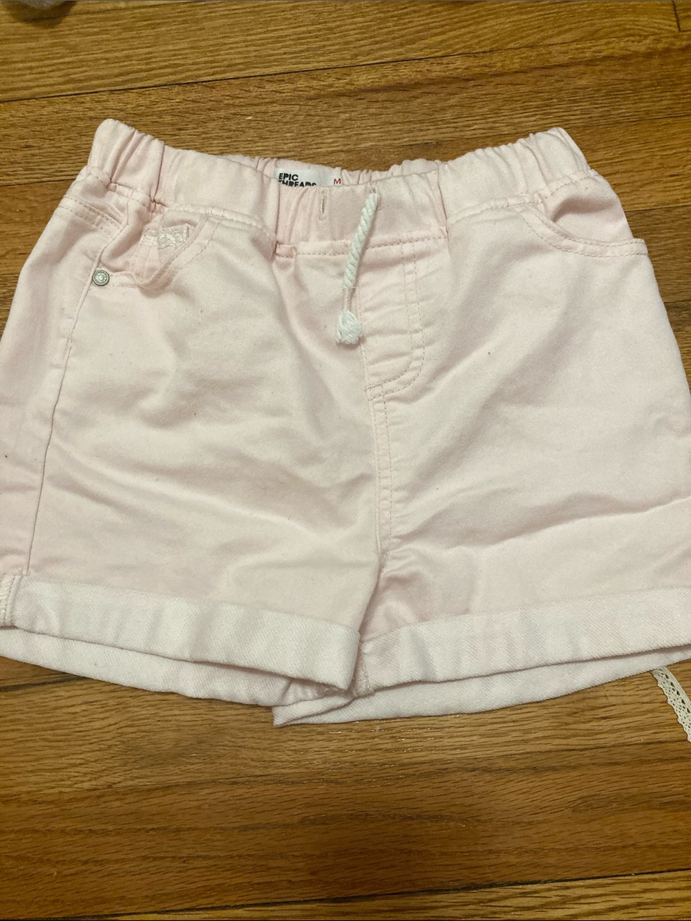 Epic Threads High-Waist Drawstring Shorts in Pale Pink